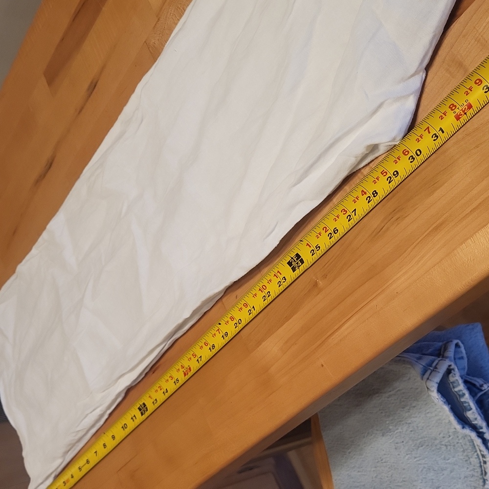 Subdued White Linen Loose Leg Pants Stretchy Waist - Picture 8 of 12